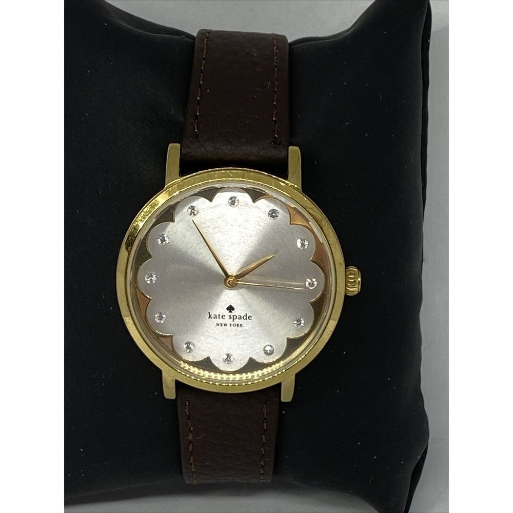 Kate Spade New York 0586 Women's Brown Leather Silver Analog Dial Watch XX572